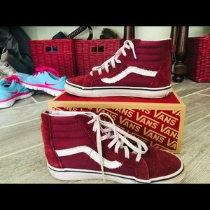 High top burgundy vans